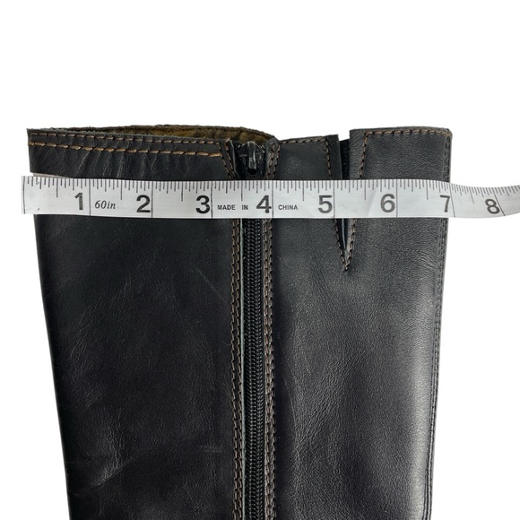 Fly London Tall Leather Wedge Heel Zip Up Boots Size 39 - Picture 12 of 13